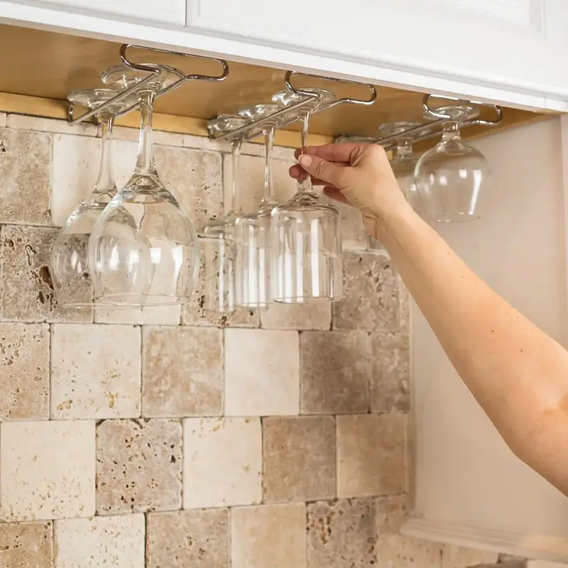 Polished Chrome Under Cabinet Stemware Rack Handles More Hardware Ltd