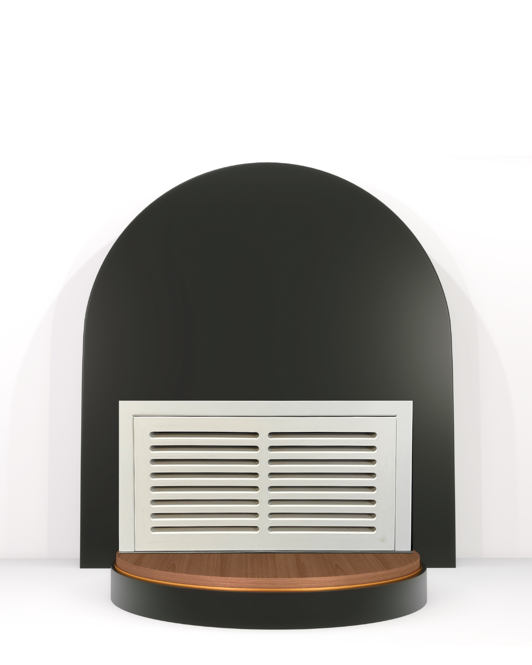 White cold air return shown on a display platform.