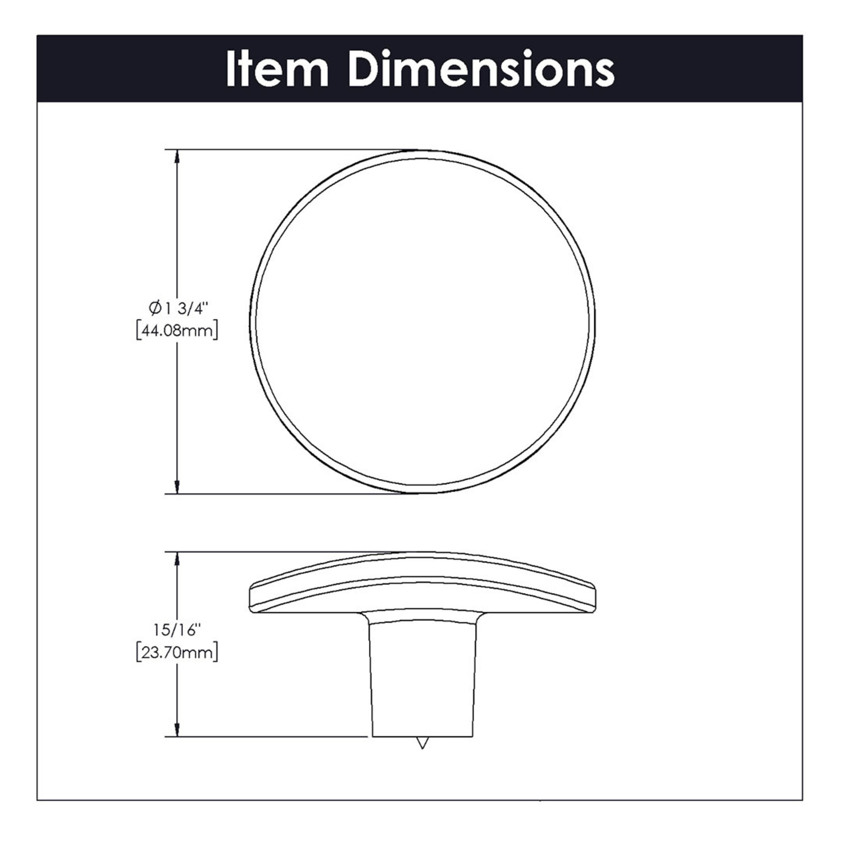 Belwith Keeler Vale Modern  1 3/4" Knob