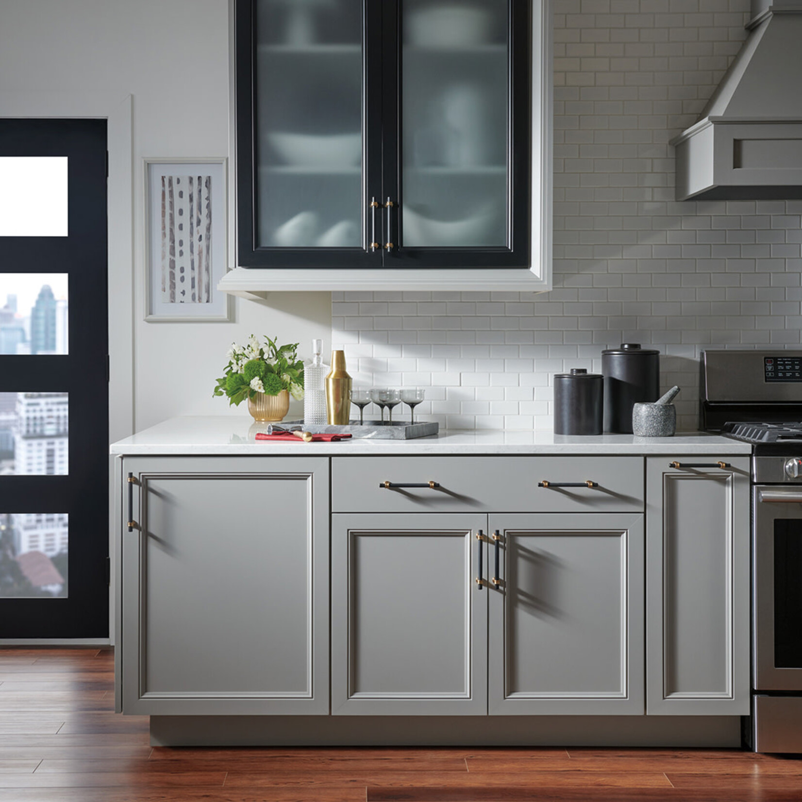 Top Knobs Bit Appliance Pull Flat Black & Honey Bronze - 12 in