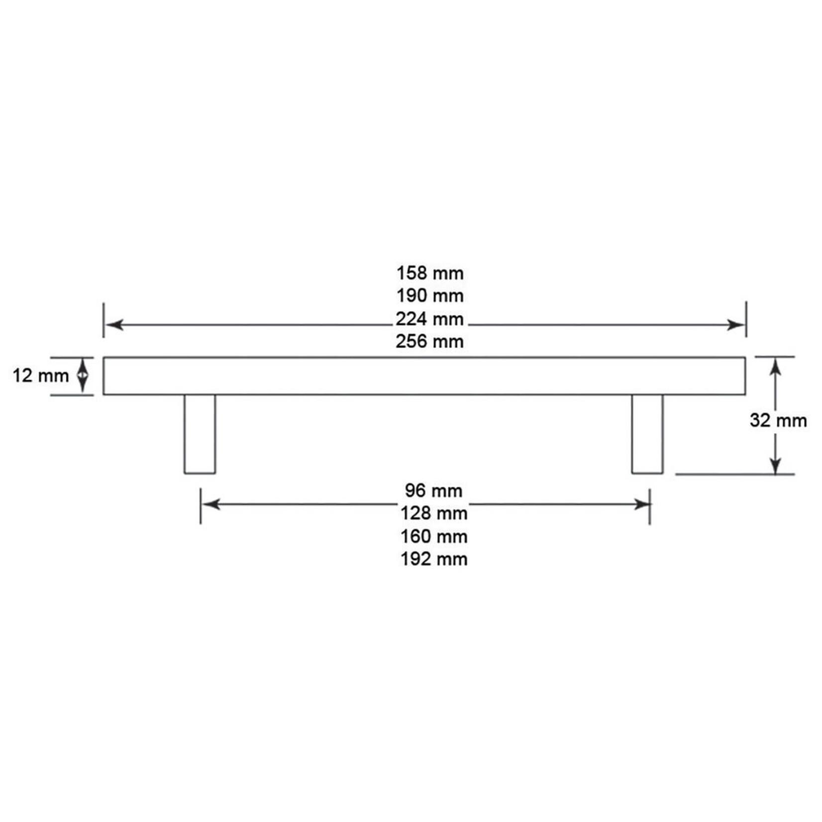 Marathon Hardware Bar Modern Pull Brushed Satin Nickel 320 mm