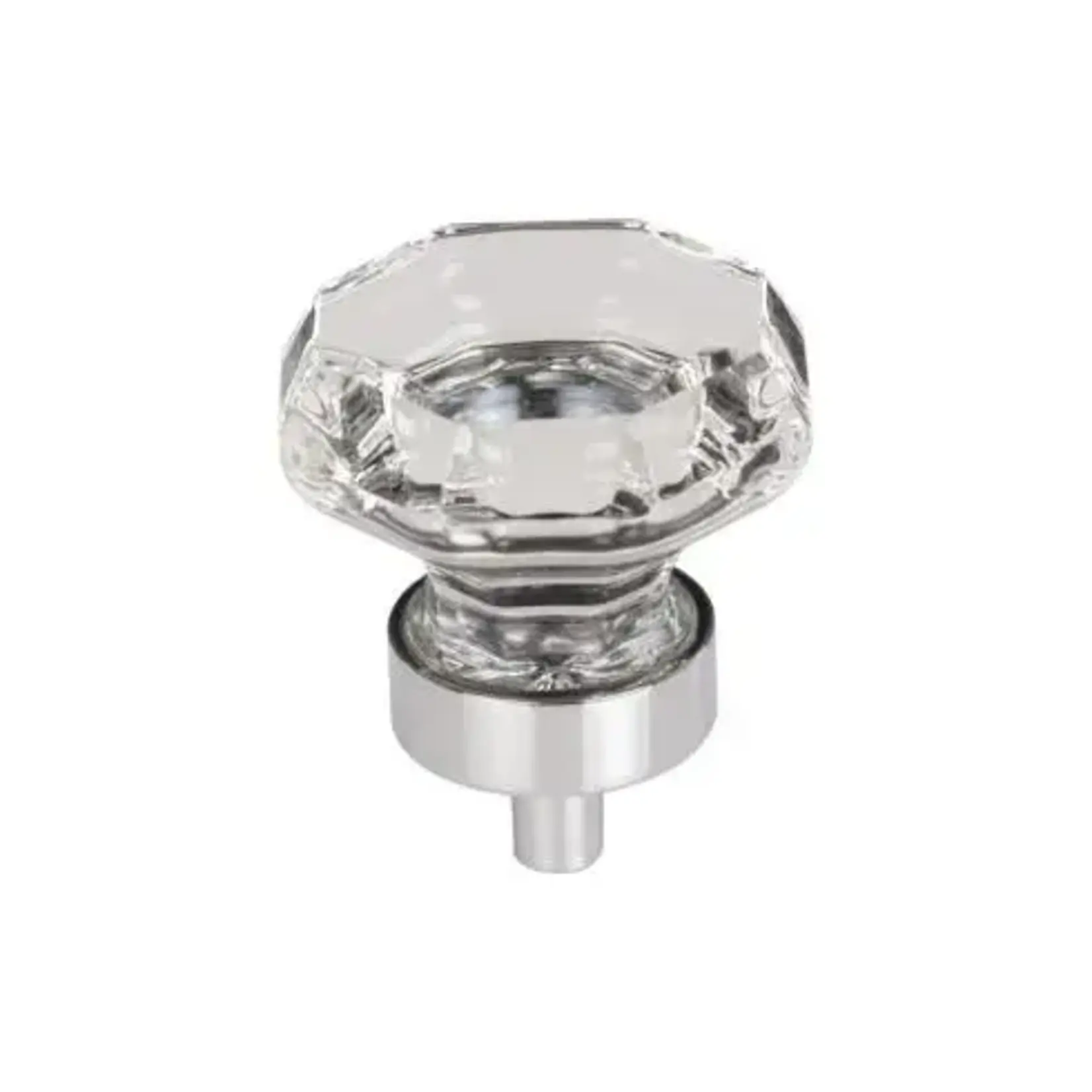 Top Knobs Clear Octagon Crystal Knob Polished Chrome Base 1 3/8 Inch
