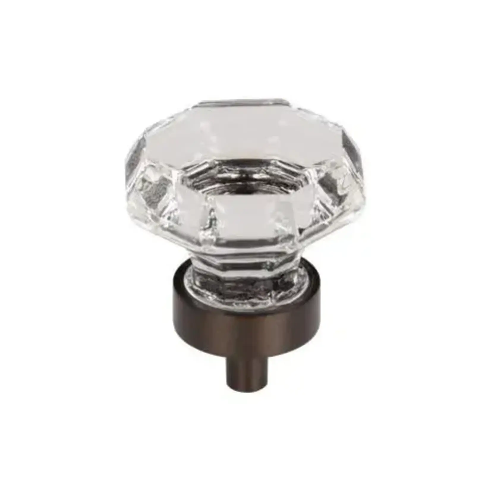 Top Knobs Clear Octagon Crystal Knob Oil Rubbed Bronze Base 1 3/8 Inch