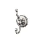 Top Knobs Edwardian Bath Double Hook Plain Backplate Antique Pewter 5 Inch