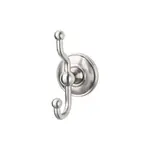 Top Knobs Edwardian Bath Double Hook Plain Backplate Brushed Satin Nickel 5 Inch