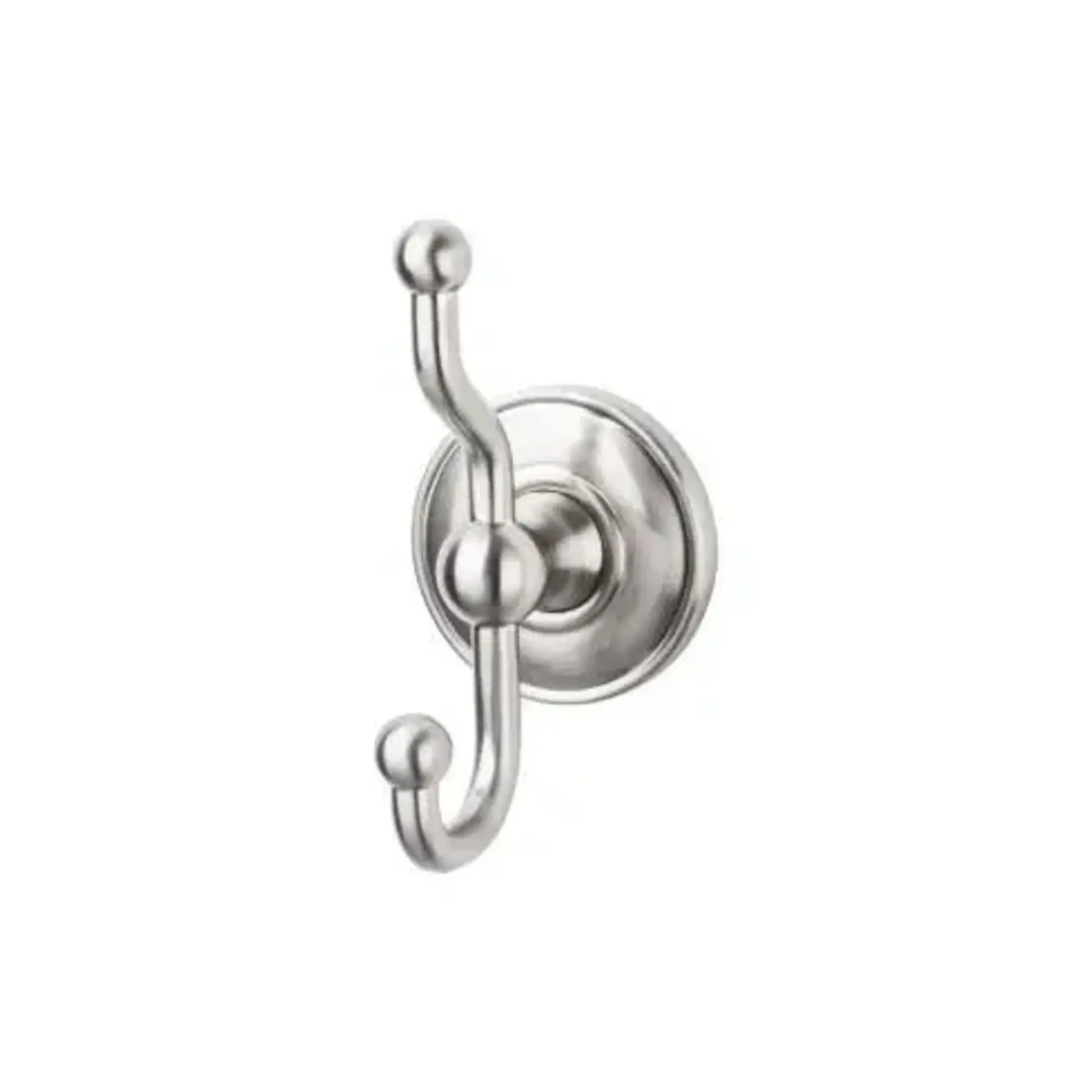 Top Knobs Edwardian Bath Double Hook Plain Backplate Brushed Satin Nickel 5 Inch