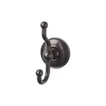 Top Knobs Edwardian Bath Double Hook Plain Backplate Oil Rubbed Bronze 5 Inch