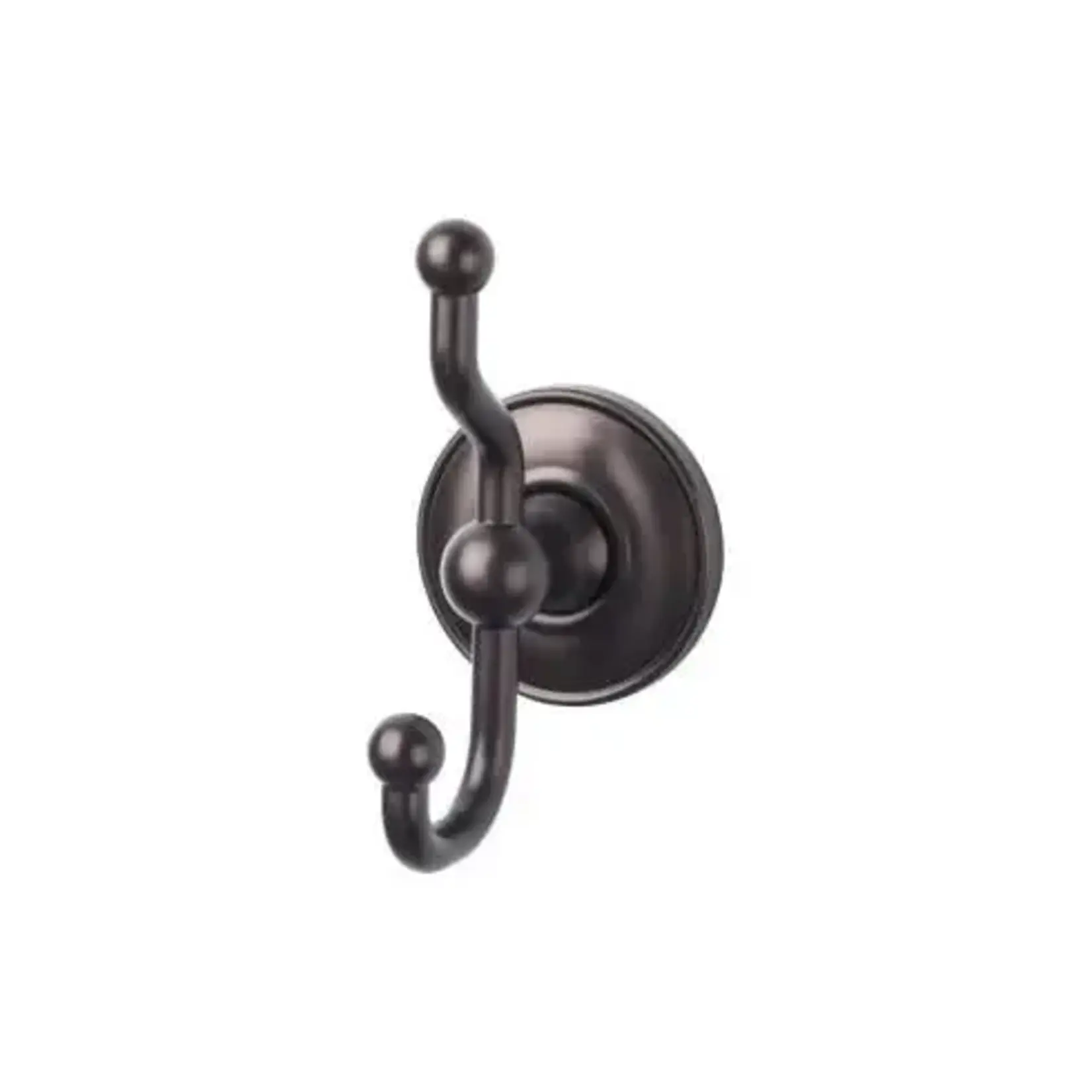 Top Knobs Edwardian Bath Double Hook Plain Backplate Oil Rubbed Bronze 5 Inch