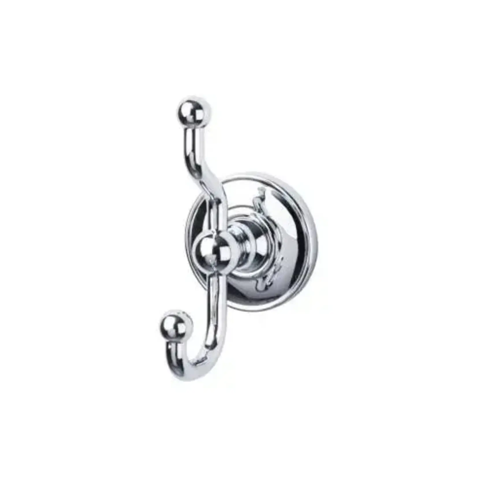 Top Knobs Edwardian Bath Double Hook Plain Backplate Polished Chrome 5 Inch