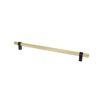 Berenson Radial Reign Knurled Appliance Pull Modern Brushed Gold and Matte Black - 12 in
