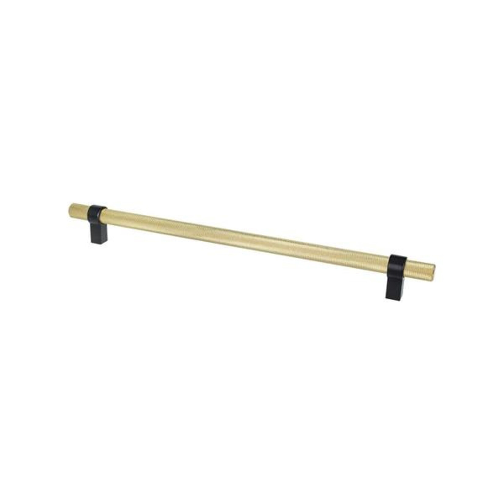 Berenson Radial Reign Knurled Appliance Pull Modern Brushed Gold and Matte Black - 12 in