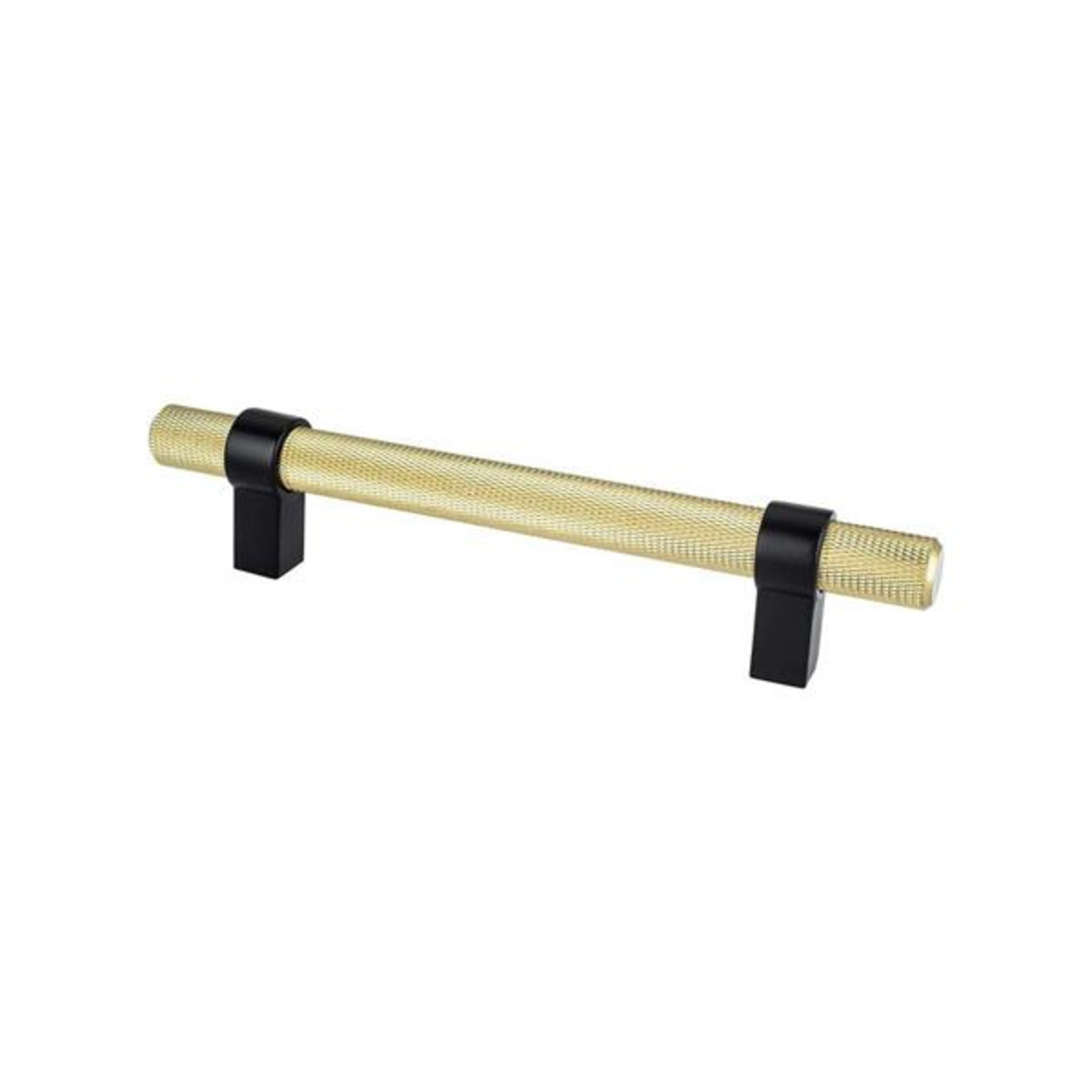 Berenson Radial Reign Knurled Pull Modern Brushed Gold and Matte Black - 5 1/16 in