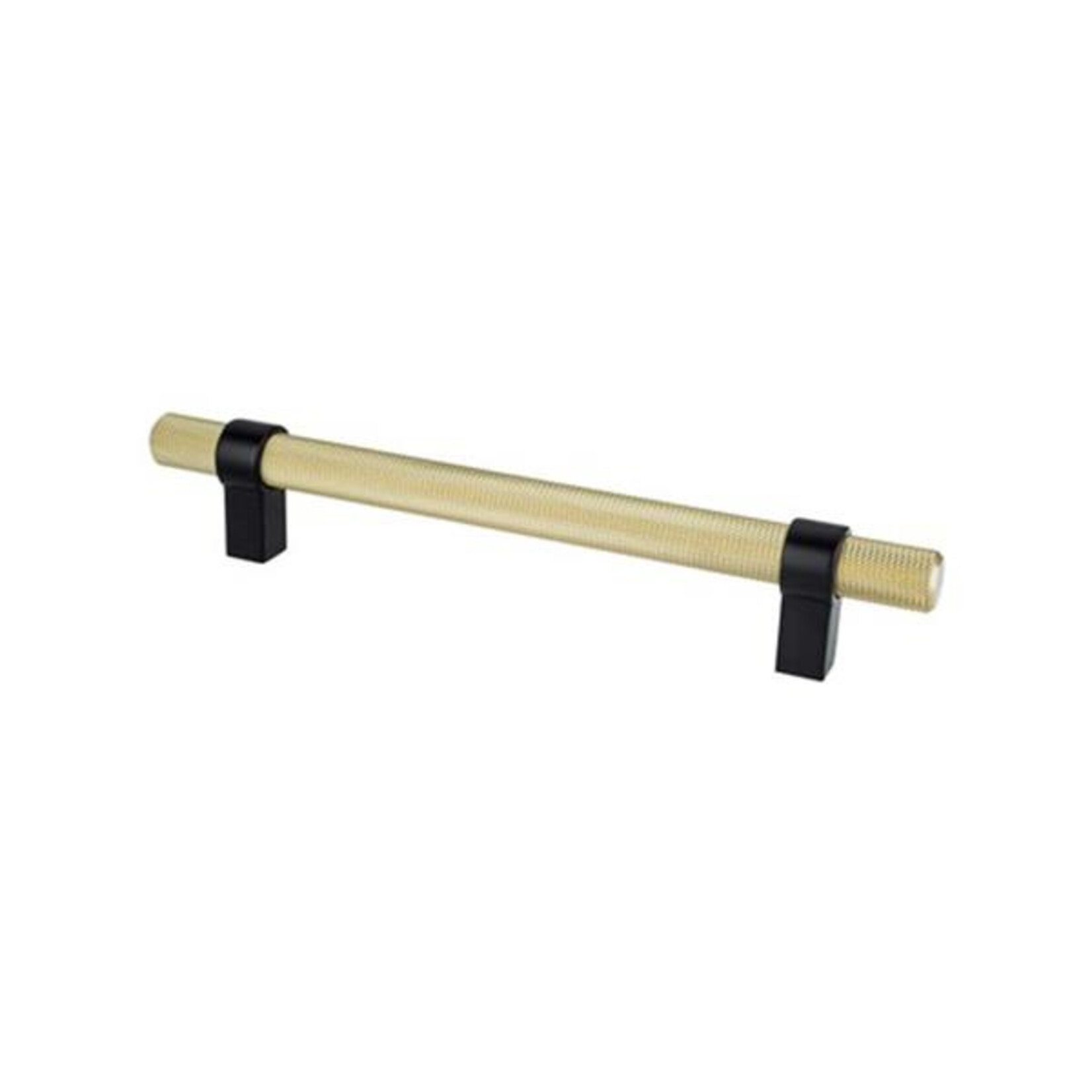 Berenson Radial Reign Knurled Pull Modern Brushed Gold and Matte Black - 6 5/16