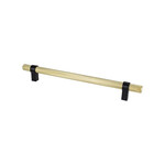 Berenson Radial Reign Knurled Pull Modern Brushed Gold and Matte Black - 8 13/16 in