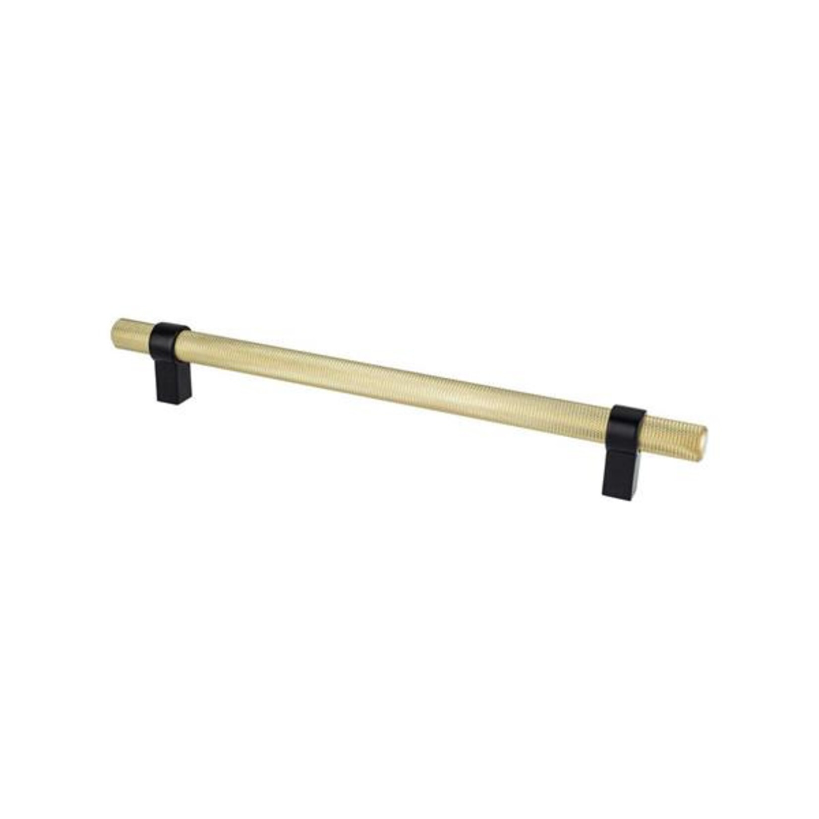 Berenson Radial Reign Knurled Pull Modern Brushed Gold and Matte Black - 8 13/16 in