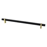 Berenson Rivet Rebel Appliance Pull Matte Black and Modern Brushed Gold - 18 in