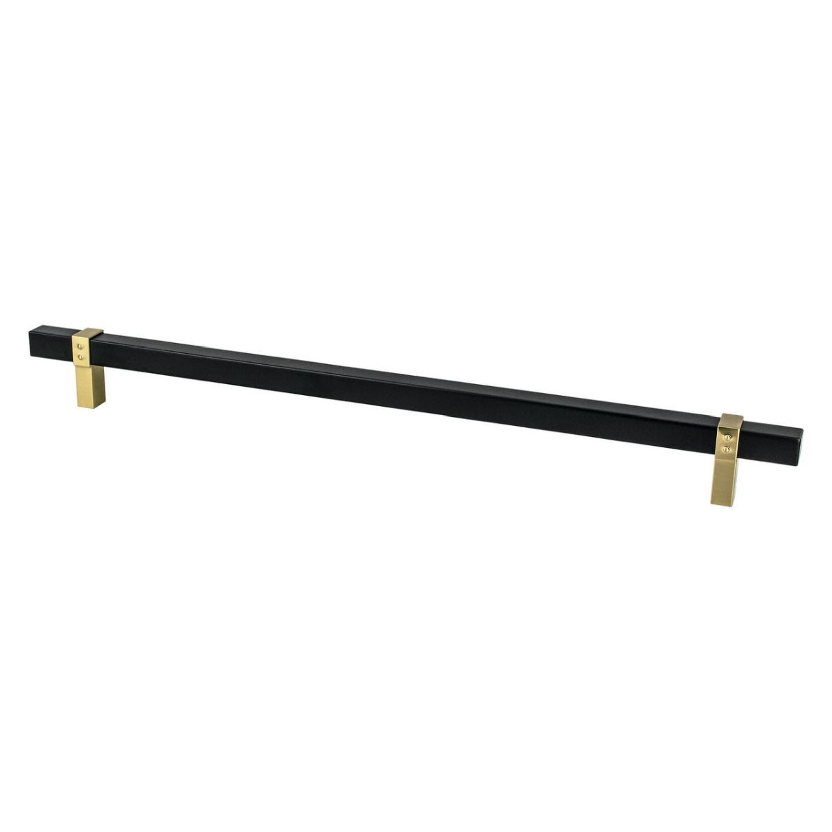 Berenson Rivet Rebel Appliance Pull Matte Black and Modern Brushed Gold - 18 in