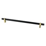 Berenson Radial Reign Knurled Appliance Pull Matte Black and Modern Brushed Gold - 18 in