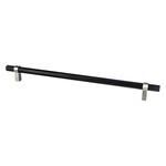 Berenson Radial Reign Knurled Appliance Pull Matte Black and Brushed Nickel - 18 in