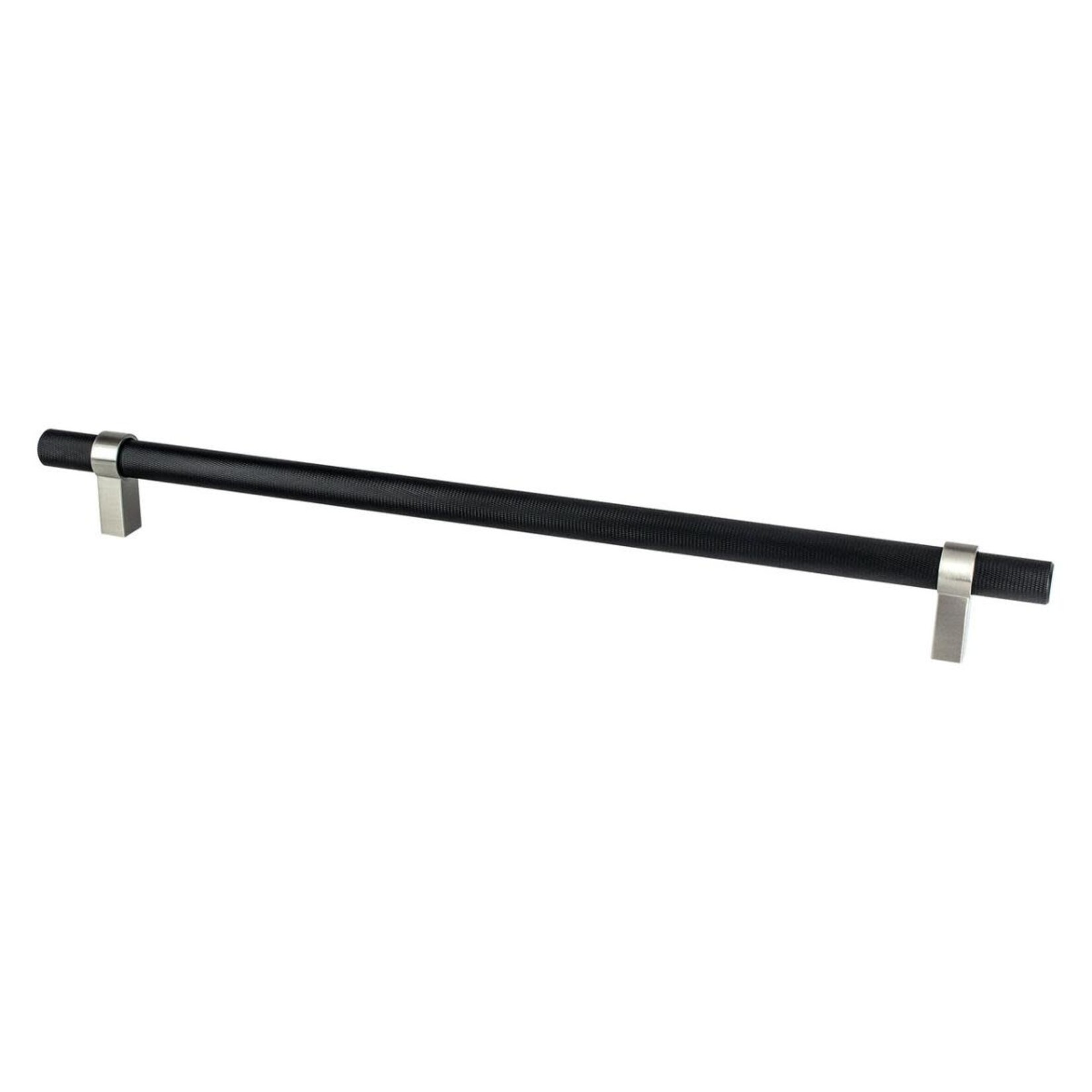 Berenson Radial Reign Knurled Appliance Pull Matte Black and Brushed Nickel - 18 in