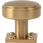 Benning Knob With Backplate Warm Brass 1 1/4 Inch (1 Inch Backplate)