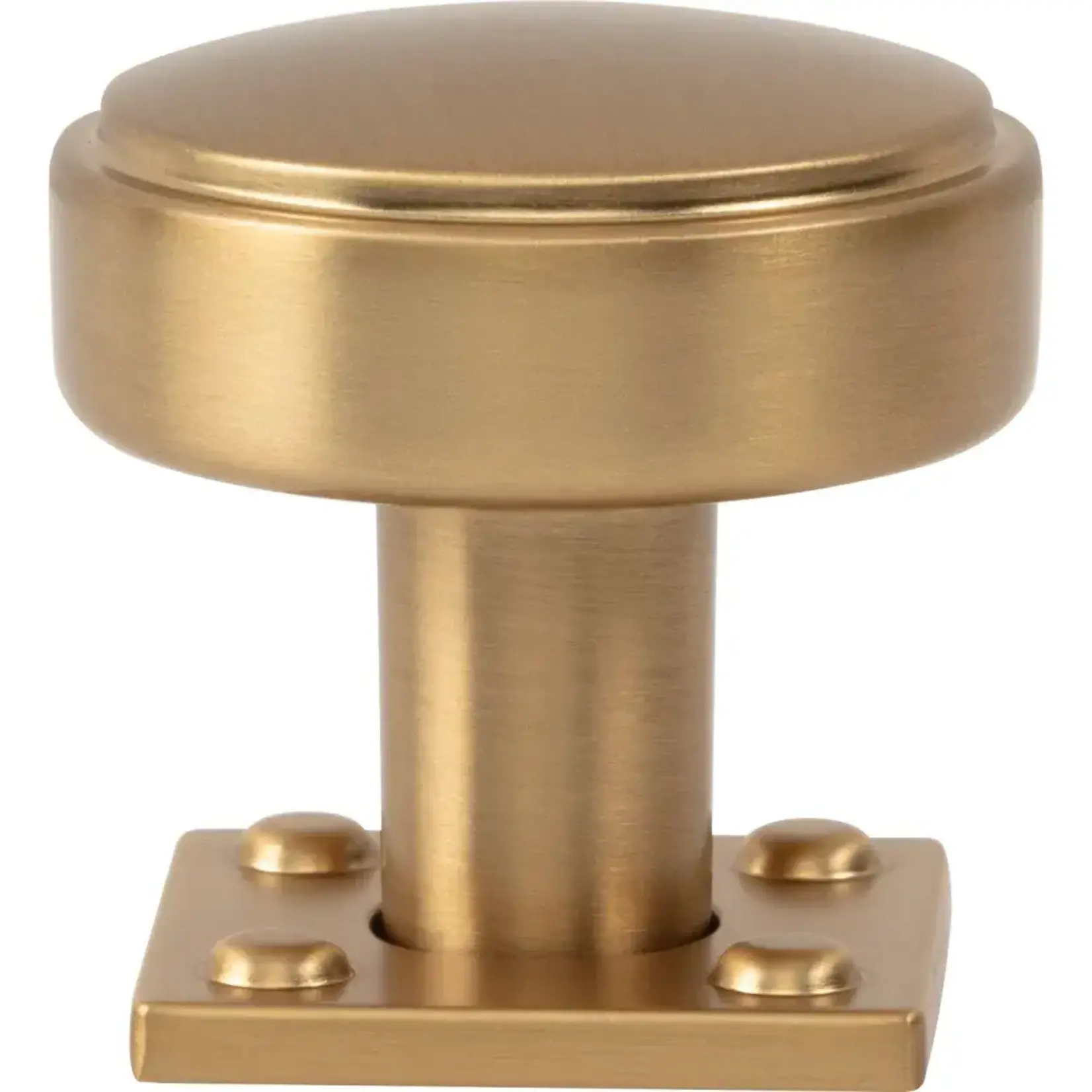 Benning Knob With Backplate Warm Brass 1 1/4 Inch (1 Inch Backplate)
