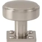 Benning Knob With Backplate Brushed Nickel 1 1/4 Inch (1 Inch Backplate)