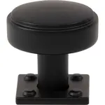Benning Knob With Backplate Matte Black 1 1/4 Inch (1 Inch Backplate)