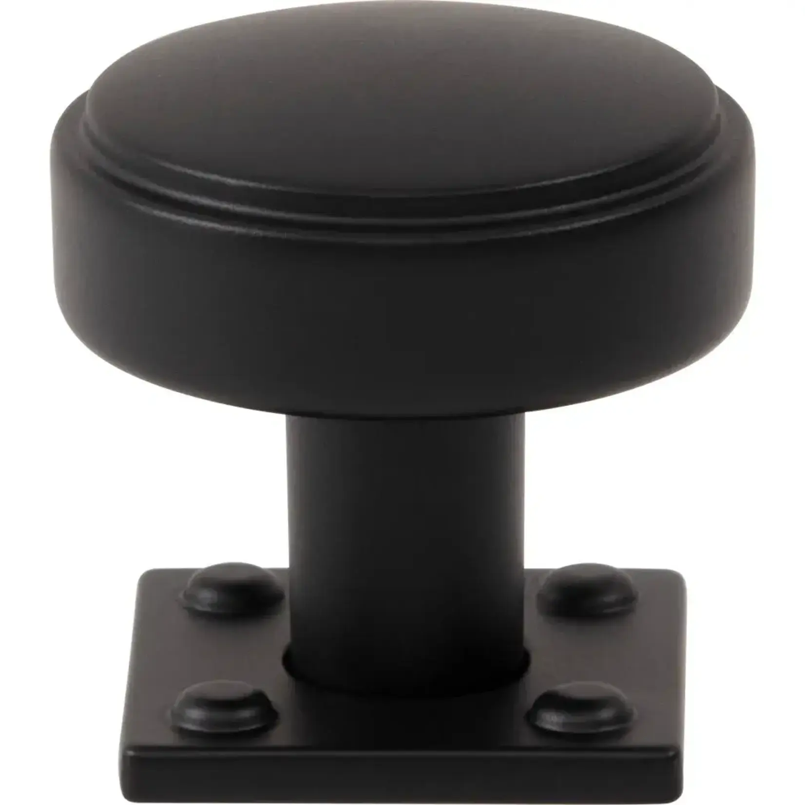 Benning Knob With Backplate Matte Black 1 1/4 Inch (1 Inch Backplate)