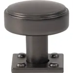 Benning Knob With Backplate Slate 1 1/4 Inch (1 Inch Backplate)