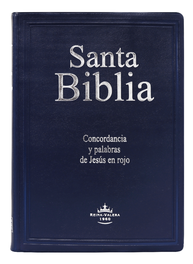 SANTA BIBLIA RVR60 LETRA GIGANTE VINIL AZUL