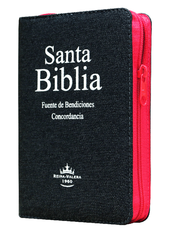 SANTA BIBLIA FUENTE DE BENDICIONES RVR60 MEZCLILLA CIERRE ROSA