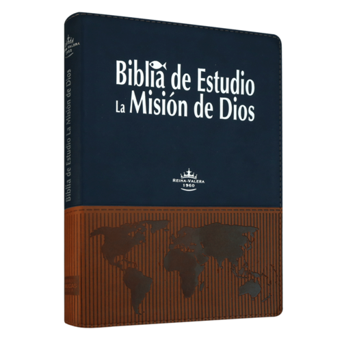 SOCIEDAD BIBLICA BIBLIA DE ESTUDIO LA MISION DE DIOS RVR1960 AZUL CAFE