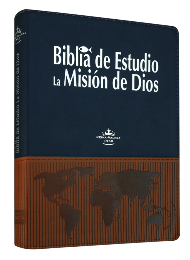BIBLIA DE ESTUDIO LA MISION DE DIOS RVR1960 AZUL CAFE