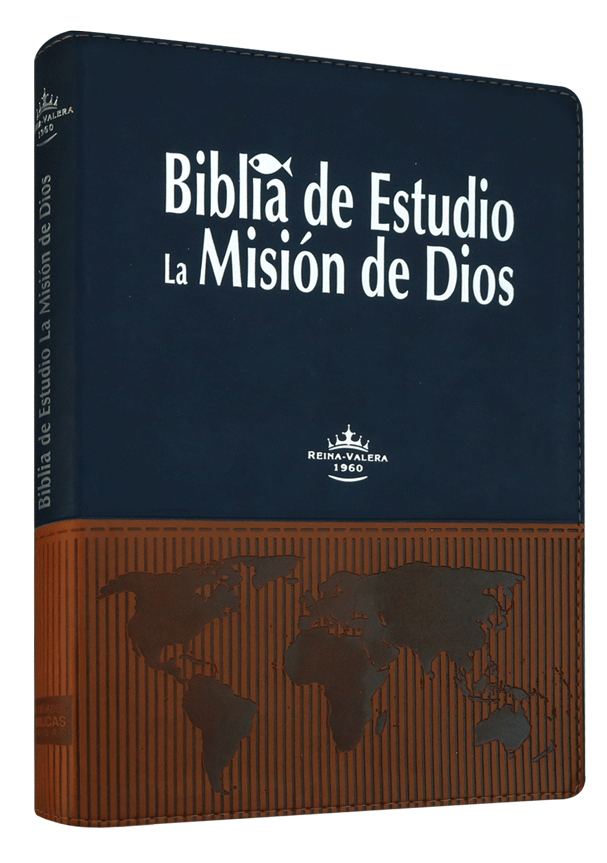 SOCIEDAD BIBLICA BIBLIA DE ESTUDIO LA MISION DE DIOS RVR1960 AZUL CAFE