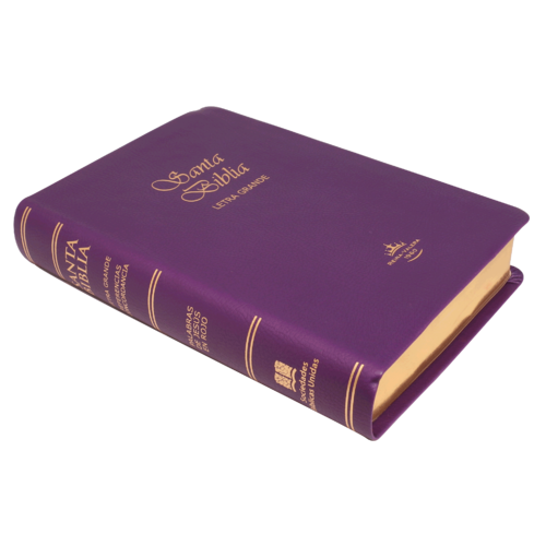 SOCIEDAD BIBLICA SANTA BIBLIA RVR60 LETRA GRANDE PIEL MORADA