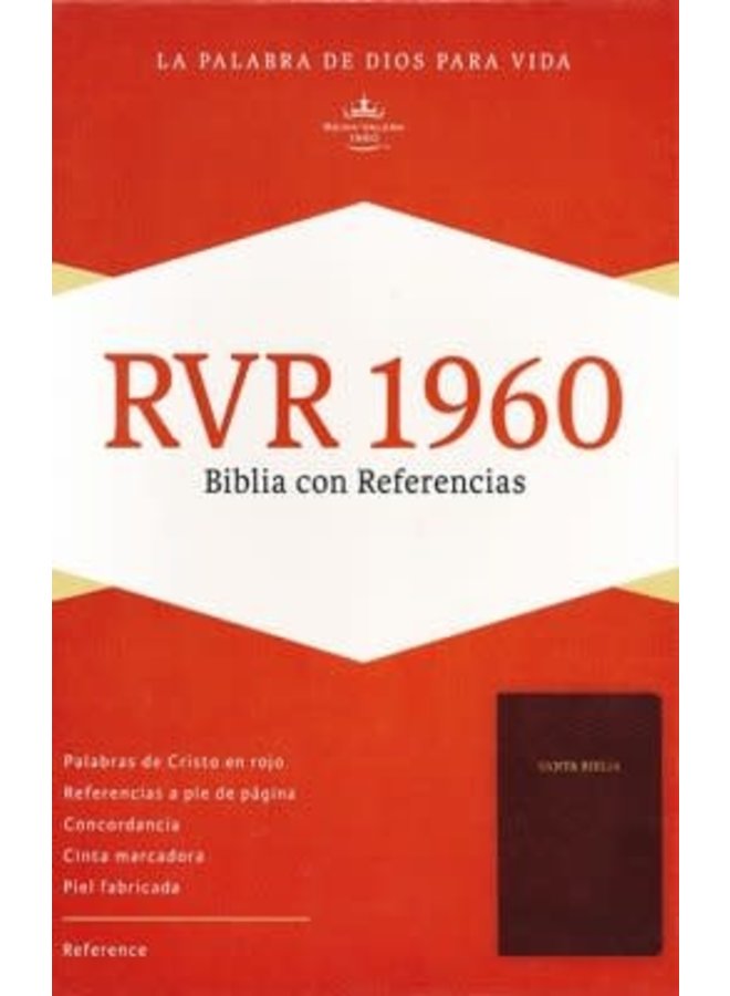 BIBLIA CON REFERENCIAS RVR60 INDICE PIEL VINO