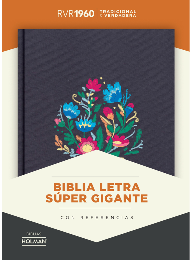 SANTA BIBLIA RVR60 LETRA SUPERGIGANTE AZUL BORDADO