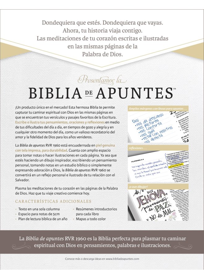 BIBLIA DE APUNTES RVR60 PIEL GRIS