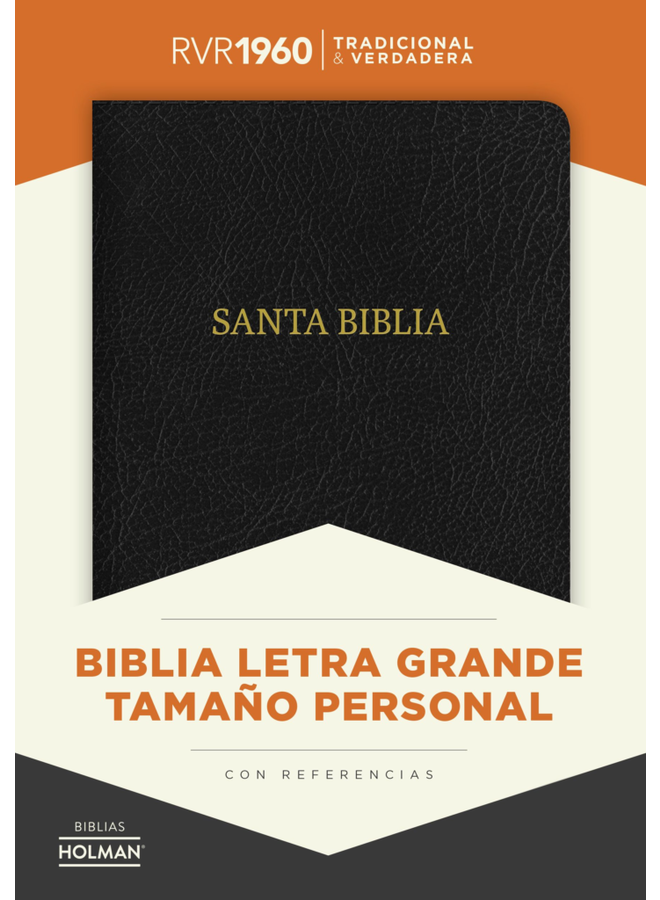 Biblia RVR 1960 Letra Gde. Tam. Manual, Piel Fabricada, Negro