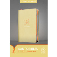 Santa Biblia NTV,  Beige, Mariposa, Edición zíper con referencias, letra grande