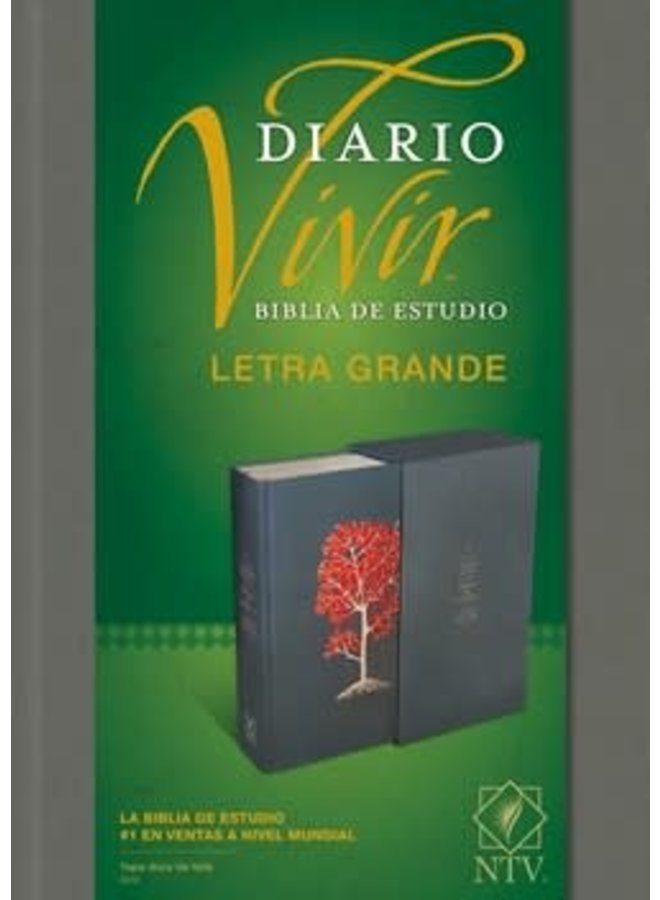 BIBLIA DE ESTUDIO DEL DIARIO VIVIR NTV, LETRA GRANDE, TAPA DURA ARBOL ROJO