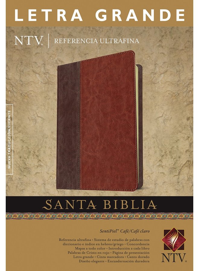 SANTA BIBLIA SENTIPIEL CAFE CLARO, EDICION DE REFERENCIA ULTRAFINA, LETRA GRANDE