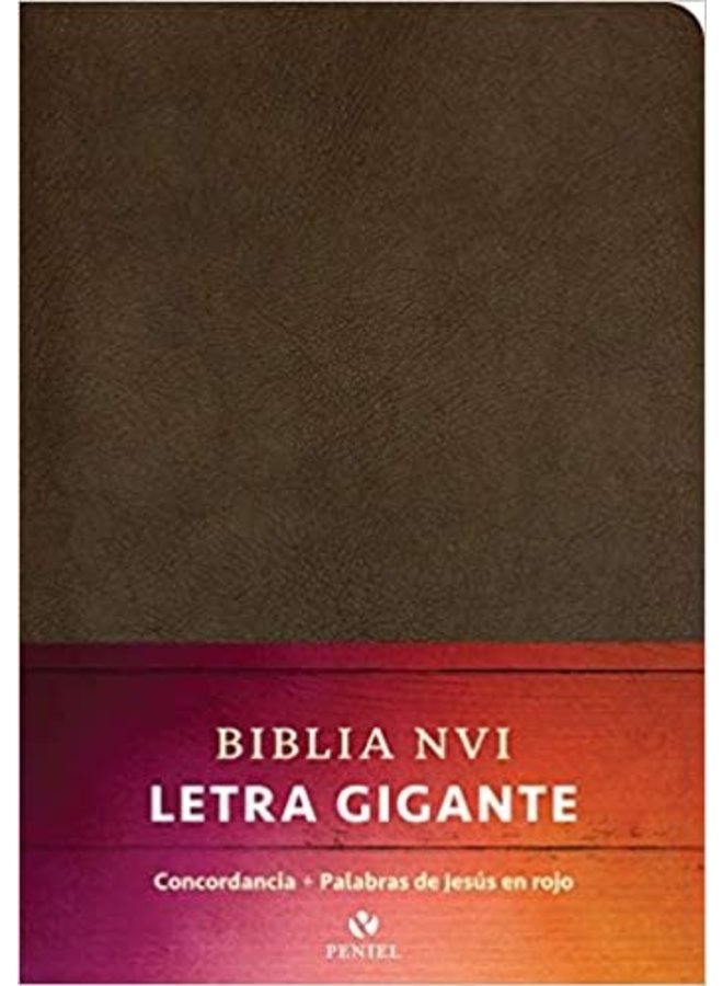 BIBLIA NVI LETRA GIGANTE MARRON, PIEL FABRICADA