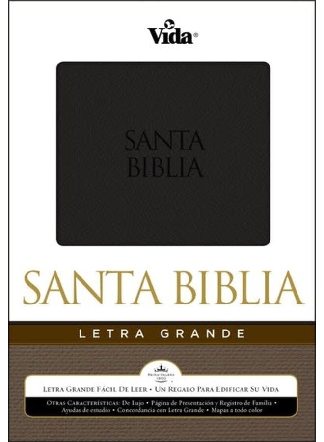 BIBLIA LETRA GRANDE  RVR60 - PIEL ITALIANA - NEGRO