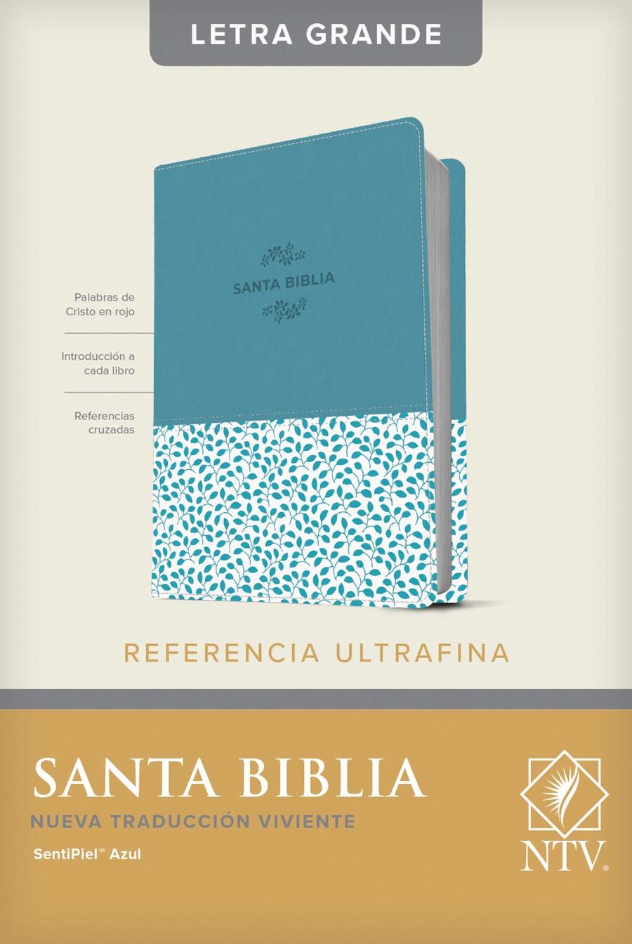 TYNDALE ESPANOL Santa Biblia NTV, Azul, Edición de referencia ultrafina, letra grande, indicadores