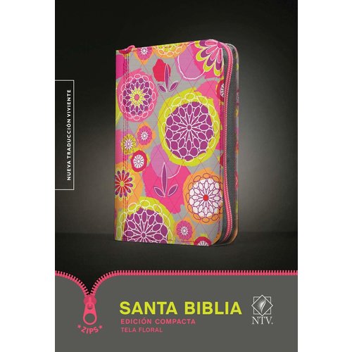 TYNDALE ESPANOL Santa Biblia NTV, Tela Floral, Cierre,Edición compacta