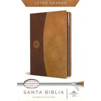 Biblia Reina Valera 1960 Tamaño grande, letra grande piel canela con cremallera