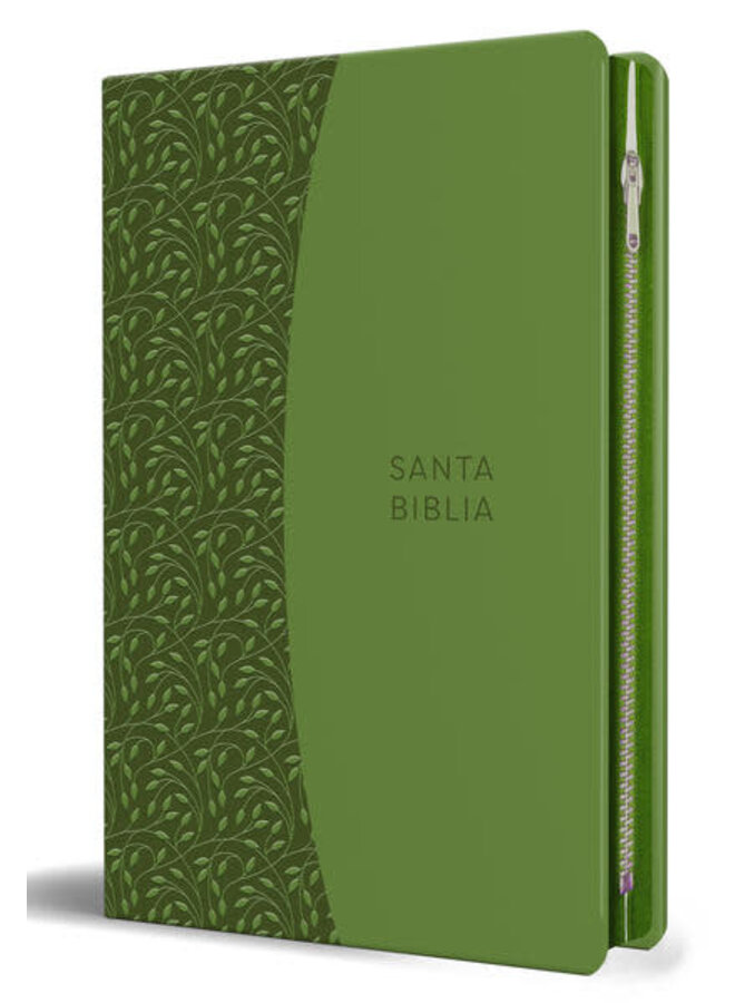 Biblia Reina Valera 1960 Tamaño grande, letra grande piel verde con cremallera
