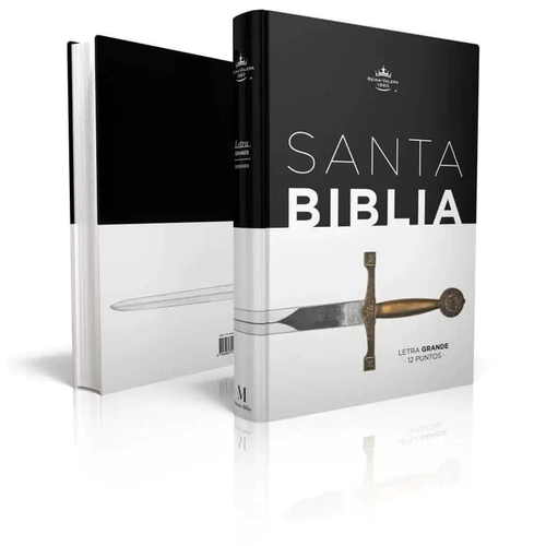 MUNDO BIBLIA Biblia Reina Valera 1960 tamaño manual Letra Grande 12 puntos. Versículos seguidos. Blanco negro con Espada MUNDO BIBLIA Biblia Reina Valera 1960 tamaño manual Letra Grande 12 puntos. Versículos seguidos. Blanco negro con Espada